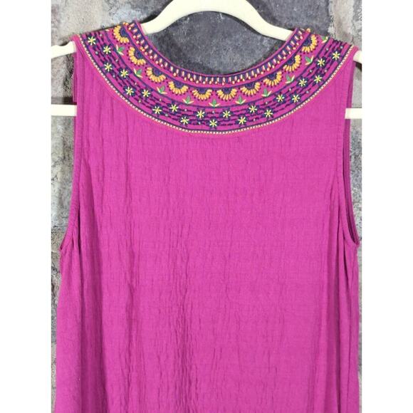Anthropology Akemi + Kin Vizela Tank Top Woman's XS Pink Embroidered Beaded - Picture 8 of 13